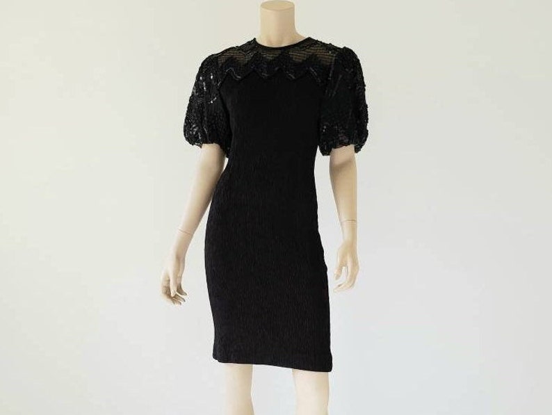 1970s Vintage Poofy Sleeve Little Black Dress Leslie Fay - Etsy
