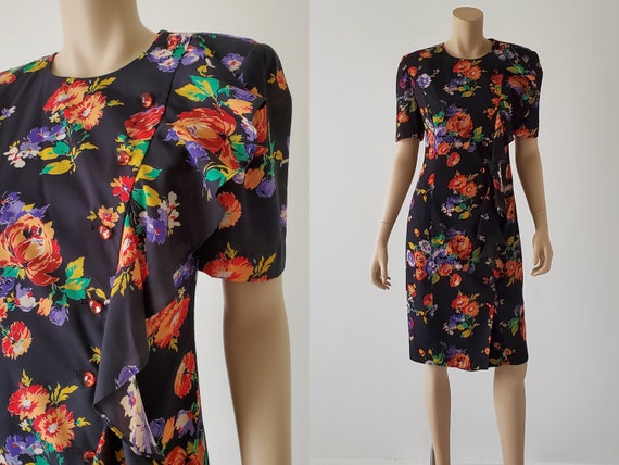 1980s floral dress