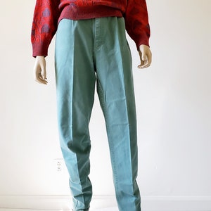 Vaqueros Lee vintage de los años 80: cintura alta, corte cónico, algodón verde menta
