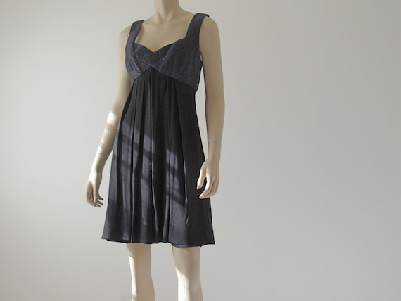 1990s Vintage Silk Dress, Chiffon Silk Empire Wai