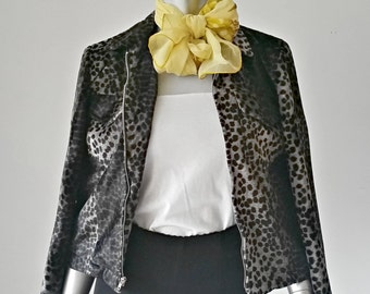 1990er Jahre Vintage Tier Druck Zip Up Jacke, Leopard Print, Hergestellt in USA