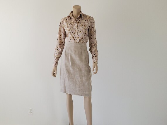 1980s Vintage Linen Skirt, Talbots Skirt, Linen P… - image 7