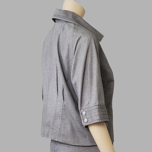 Vintage Kenneth Cole Pant Suit: 1980s Gray Cotton Two-Piece Set