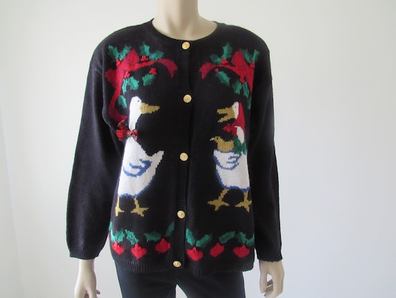 1990s Vintage Ugly Christmas Sweater, Jantzen Card