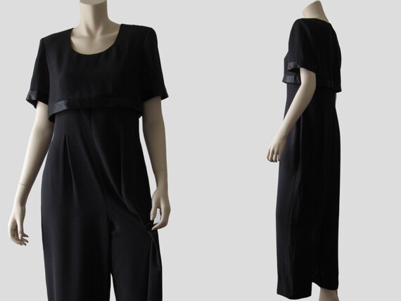 1980s Vintage Wide Leg Jumpsuit High Waisted Jumps