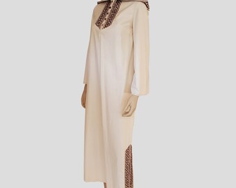 1960s Vintage  The Villager Kaftan, Union Made in the USA. Embroidered. Size 10