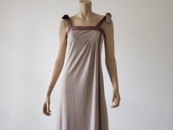 1970s Vintage Maxi Dress, Kay Unger Dress, Beige … - image 1