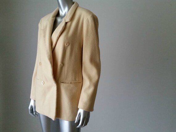 1980s Vintage Oversized Wool Blend Jacket. Double… - image 3