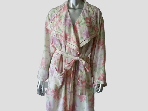 1980s Vintage Victoria Secret Robe, Pastel Floral… - image 4