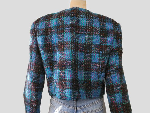 1980s Vintage Cropped Tweed Jacket, Ann Taylor, J… - image 3