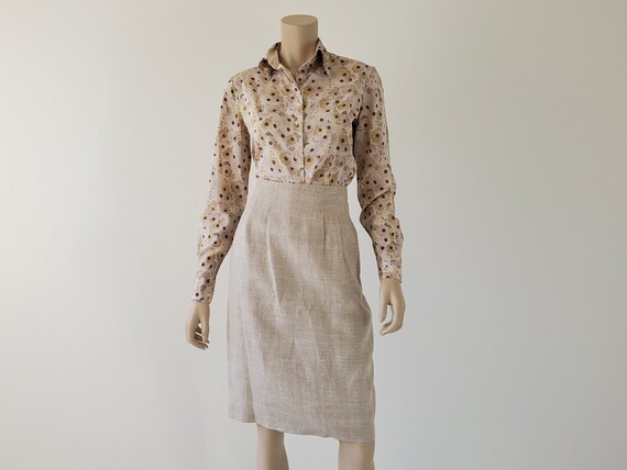 1980s Vintage Linen Skirt, Talbots Skirt, Linen P… - image 2