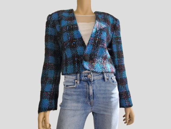 1980s Vintage Cropped Tweed Jacket, Ann Taylor, J… - image 6