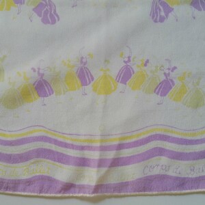 80s Vintage Silk Scarf: Pastel Ballerina Print, Hand-Rolled Edges