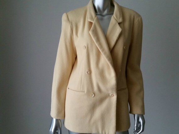 1980s Vintage Oversized Wool Blend Jacket. Double… - image 4