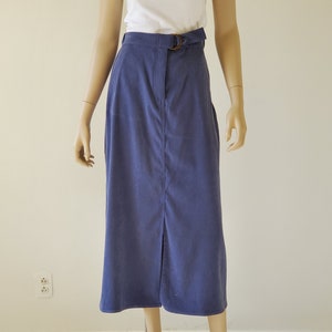 1990s Vintage Blue A Line Maxi Skirt