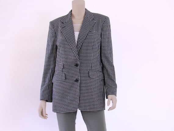 1990s Vintage Ralph Lauren Oversized Navy Windowpa