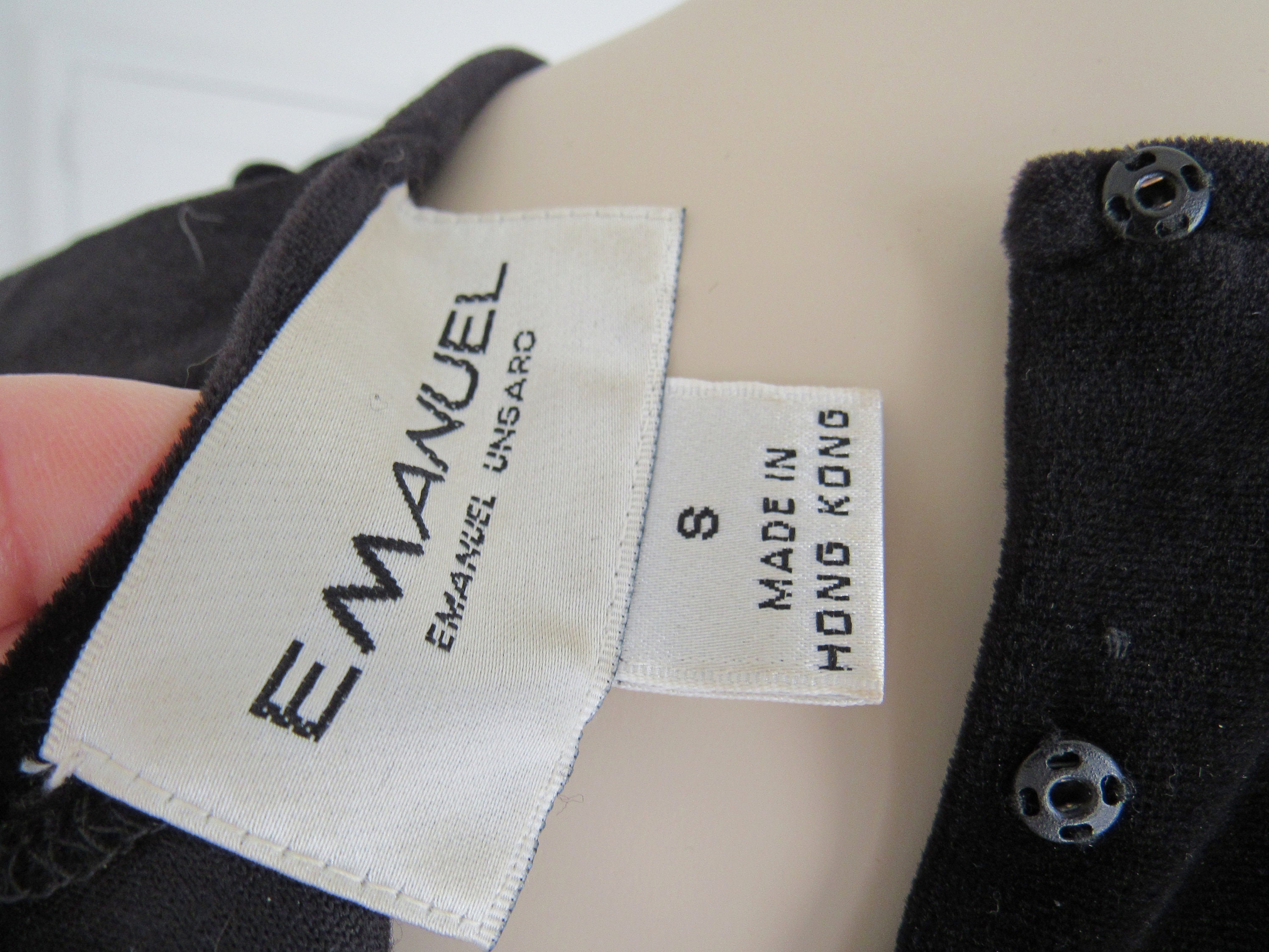 1990s Vintage Emanuel Ungaro Velvet Snap Crotch Bodysuit Long Sleeve Crew  Neck Black -  Canada