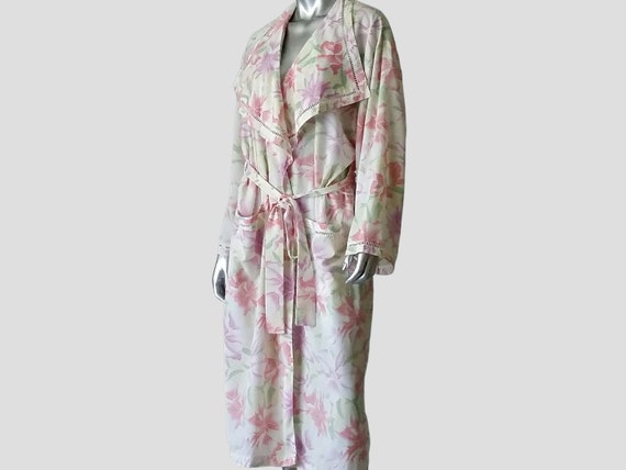 1980s Vintage Victoria Secret Robe, Pastel Floral… - image 2