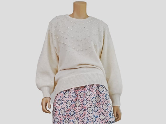 1980s/90s Vintage Angora Rabbit Blend Sweater, Fu… - image 1