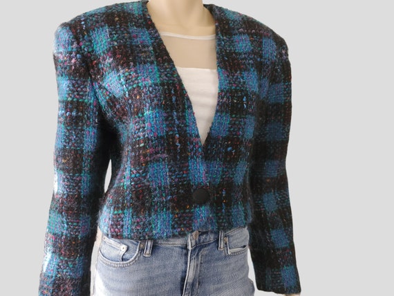 1980s Vintage Cropped Tweed Jacket, Ann Taylor, J… - image 7