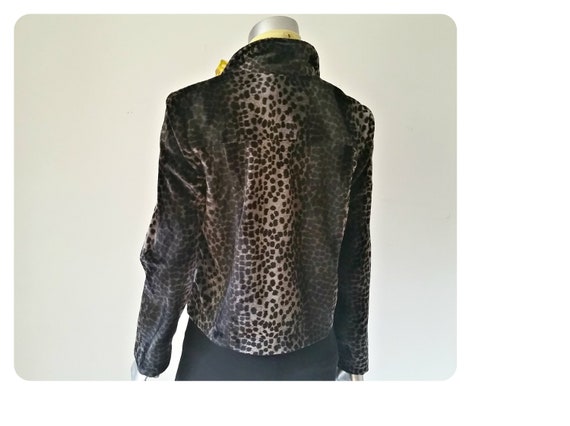 1990s Vintage Animal Print Zip Up Jacket, Leopard… - image 5