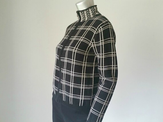 1990s Vintage Plaid Zip Up Jacket, Cropped Cardiga