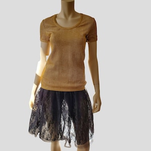 70s Gold Lurex Top: Vintage Disco Evening Sweater