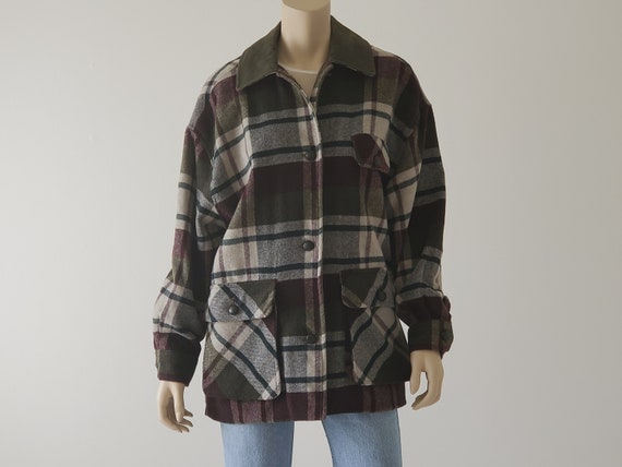 1990s Vintage Plaid Chore Jacket, East West Plaid