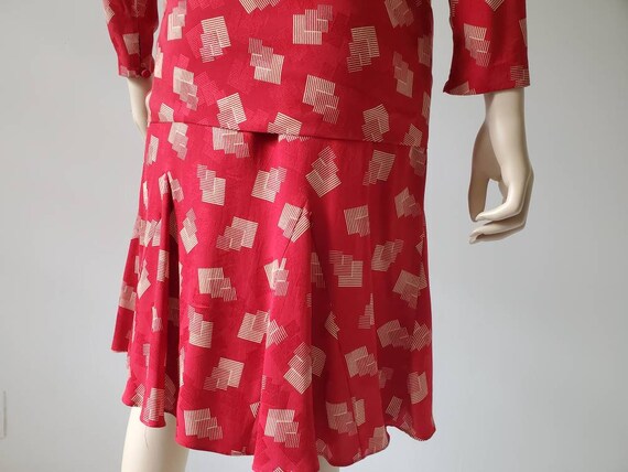 1980s Vintage Liz Claiborne Dress, Red Silk Dress… - image 8