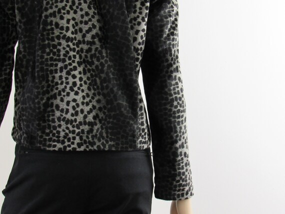 1990s Vintage Animal Print Zip Up Jacket, Leopard… - image 7