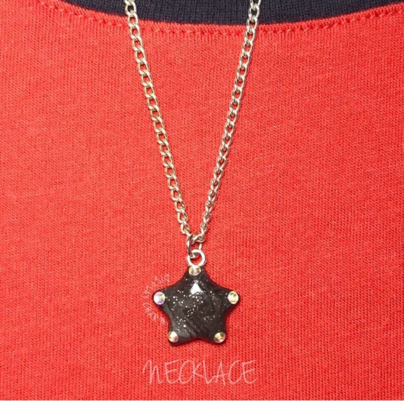 Necklace Planner Charm Polymer Clay Jewellery EPGreen09 Pokemon Star