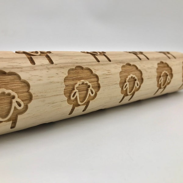 Rolling Pin: Sheep | embossed cookies clay pottery décor baking gift