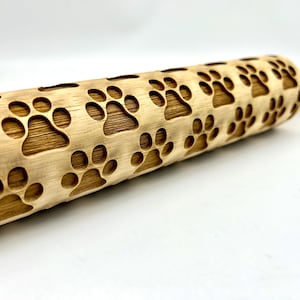 Rolling Pin: Animal Paws | embossed cookies clay pottery décor baking gift