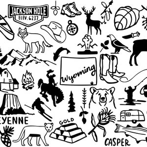 Rolling Pin: Wyoming State | embossed cookies clay pottery décor baking gift