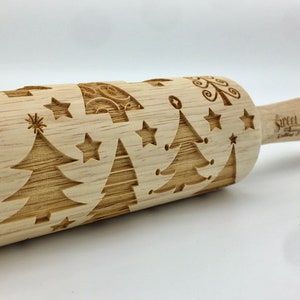 Whimsical Tree Rolling Pin | Embossed Cookies, Pottery