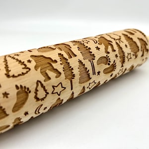 Handcrafted Bigfoot Rolling Pin for Baking, Embossed Cookies & Pottery Decor