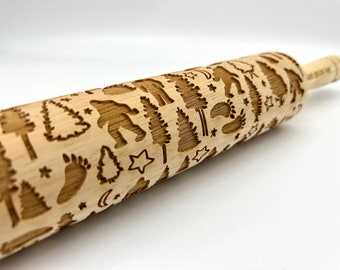 Rolling Pin: Bigfoot | embossed cookies clay pottery décor baking gift