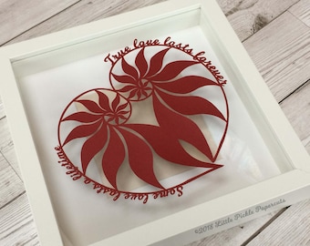 True love papercut template, Ammonite, nautilus, DIY template, digital download, Wedding anniversary gift, Valentines day gift, love forever