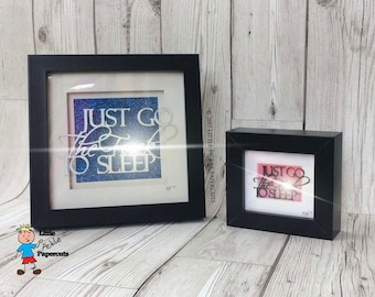 Just go to sleep, papercut template, sweary papercut, digital download, gift for parent, sleep thief, DIY papercut, typographical, profanity