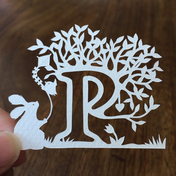 papercut letter p decorated