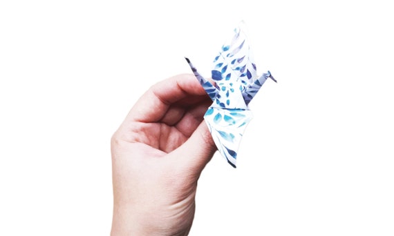 Grue X Origami Oiseau En Papier Motif Fleuri Pliage Par Kozouf Décoration Pour Projet Diy