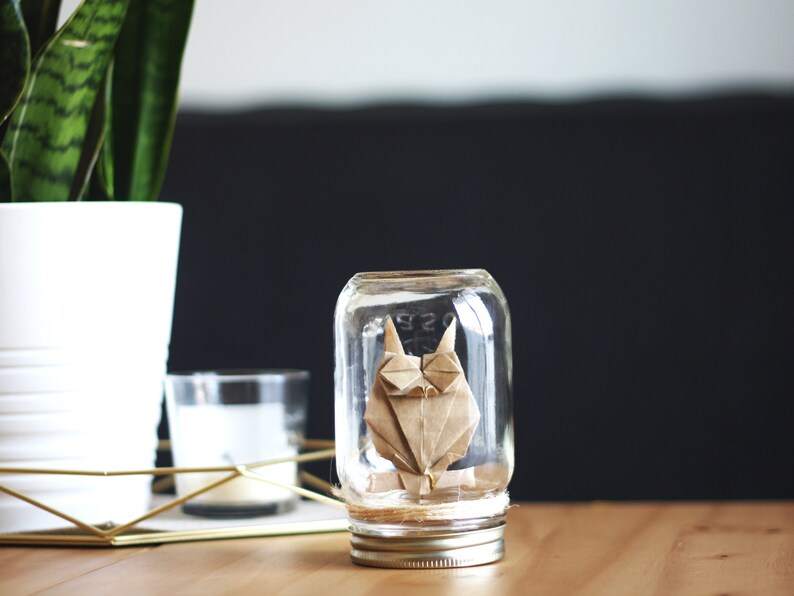 Origami Mason Jar X Paper Owl / Kraft Paper / Paper Folding by Etsy