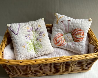 Vintage Embroidered Quilt Peg Rail Hangers/Bowl Fillers, choose 1