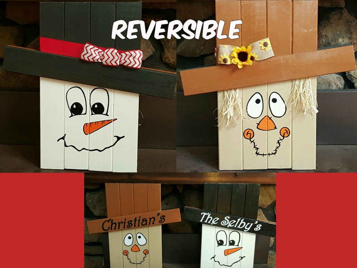 Reversible Scarecrow Snowman | Etsy