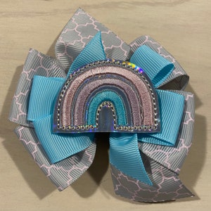 Pastel Rainbow Hair Bow, Pastel Rainbow Bow, Rainbow Bow, Rainbow Hair Bow, Fun Bow, Handmade Hair Bow, One-of-a-kind Hair Bow, Hair Bow