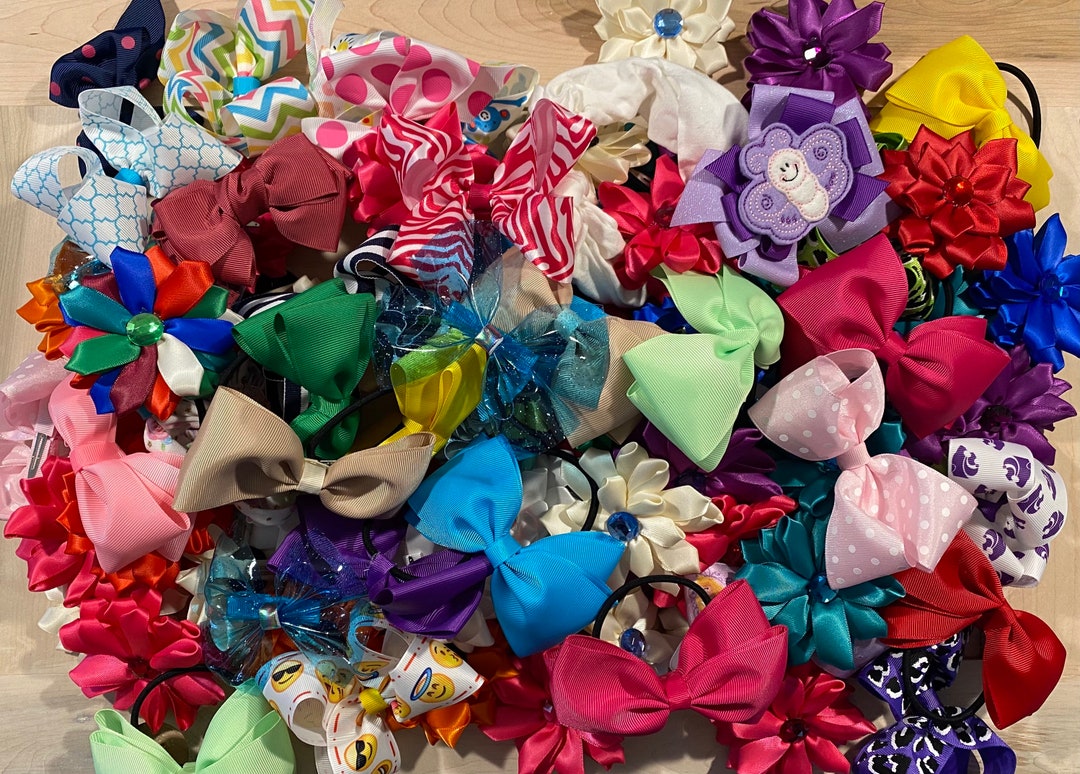 Mystery Box of Bows Grab Bag of Hair Bows Larger Sizes Etsy