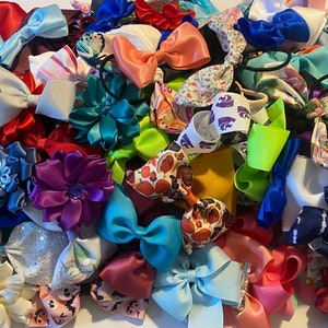 Mystery Box of Bows, Grab Bag of Hair Bows, Larger Size Bows, Surprise Bag, Hair Bow Assortment of Styles, Handmade Bows, Hair Bows, Bows