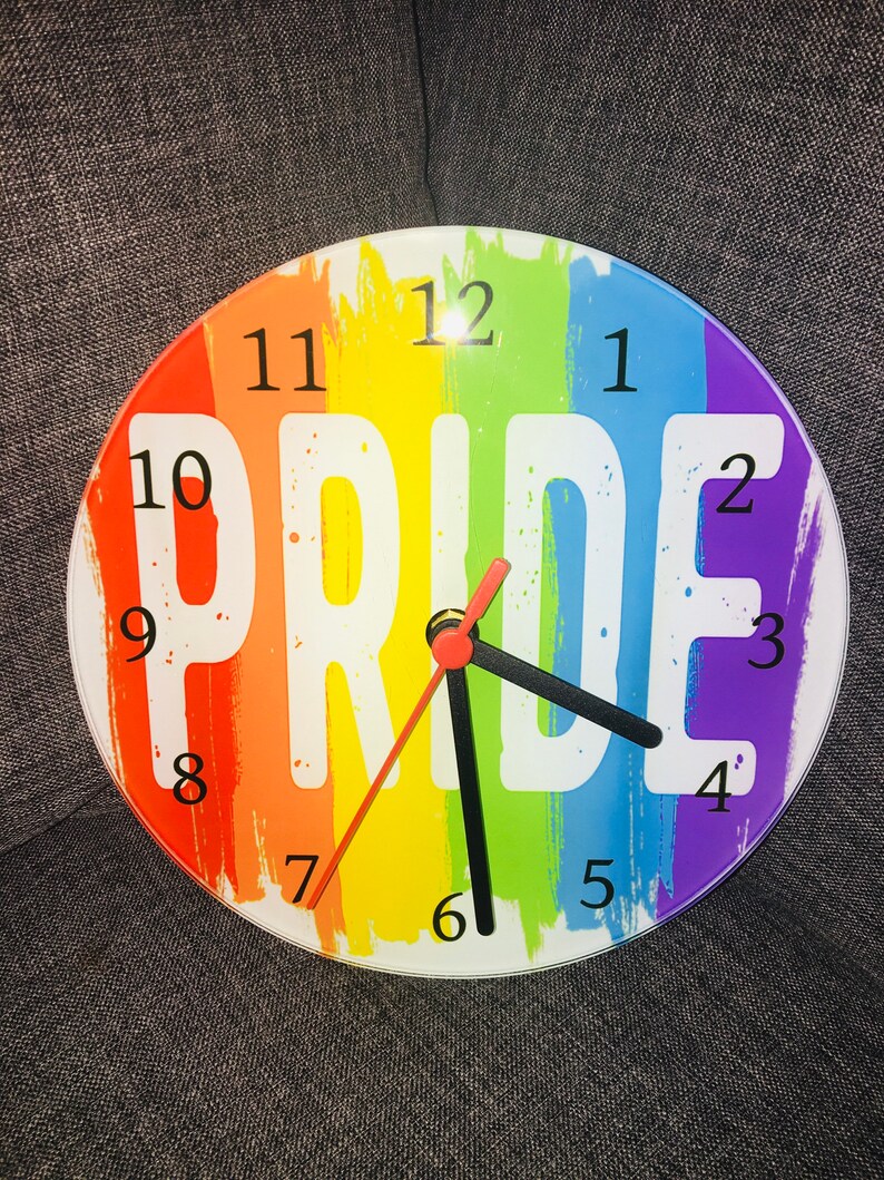 Gay pride rainbow clock LGBT gift Etsy