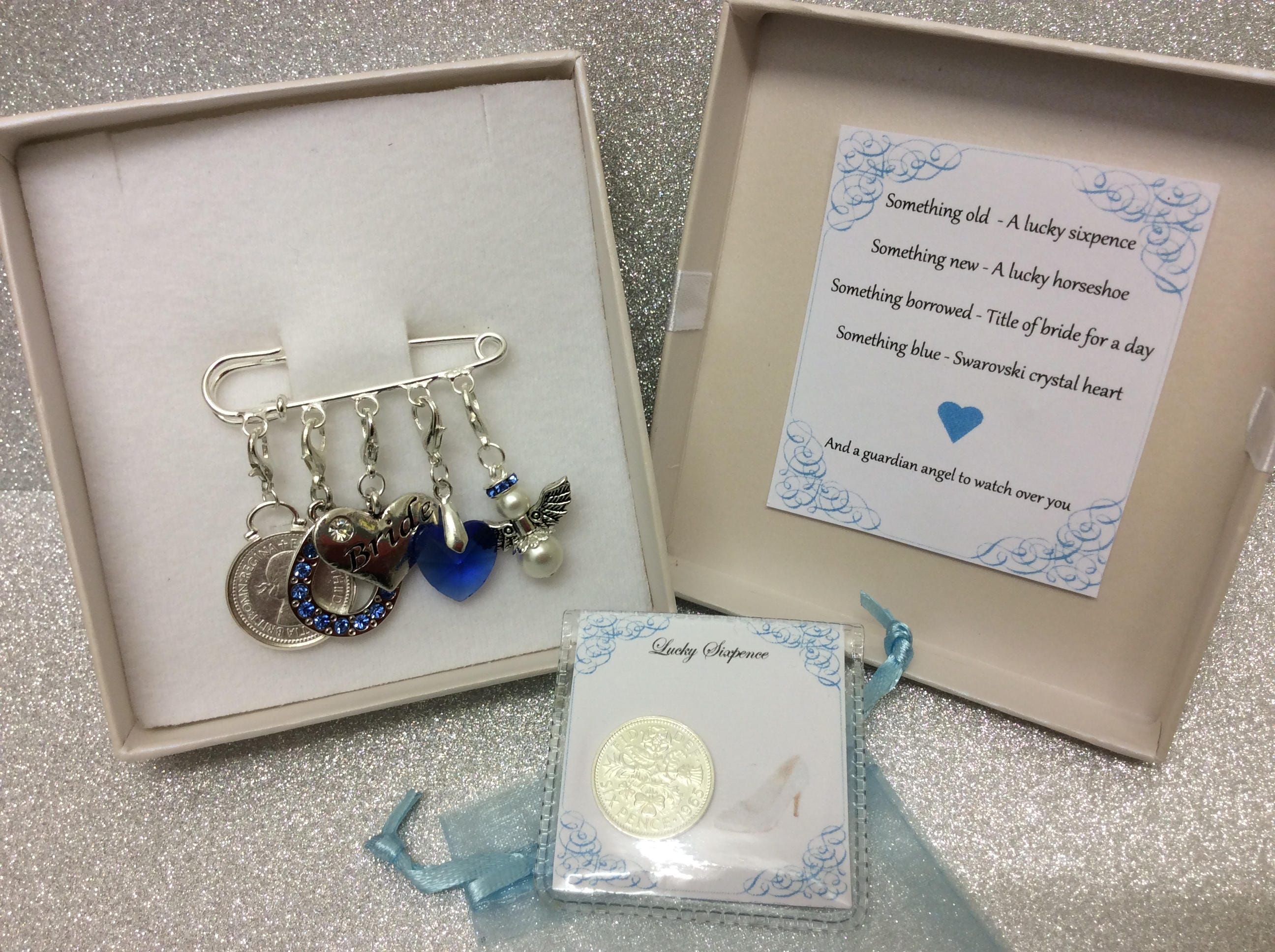 “something old, something new, something borrowed, something blue, and a silver sixpence in her shoe. Something borrowed something blue. Something old. Something borrowed something blue. ”.