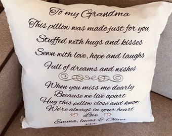 Personalised grandma/nanny/nan/grandad cushion cover